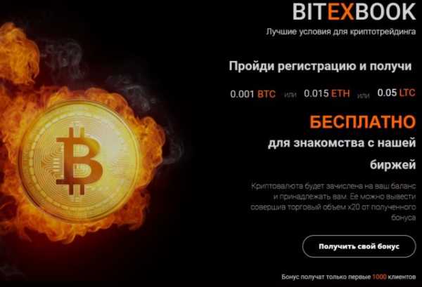 Бездепозитный Welcome Bonus в Bitcoin, Litecoin или Etherium на криптобирже BITEXBOOK cryptowiki.ru