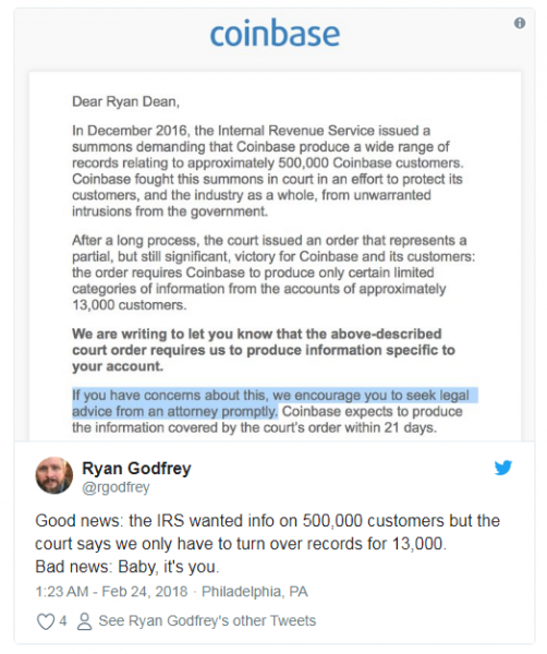 Coinbase передаст данные более 10 тысяч клиентов в Налоговое управление США cryptowiki.ru