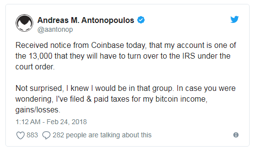 Coinbase передаст данные более 10 тысяч клиентов в Налоговое управление США cryptowiki.ru