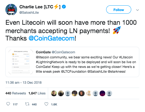Более тысячи магазинов смогут принимать оплату в лайткойнах через Lightning cryptowiki.ru