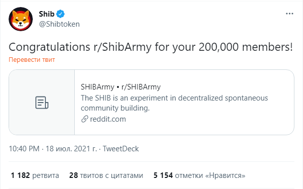 Сабреддит Shiba Inu расширился до 200 000 пользователей cryptowiki.ru